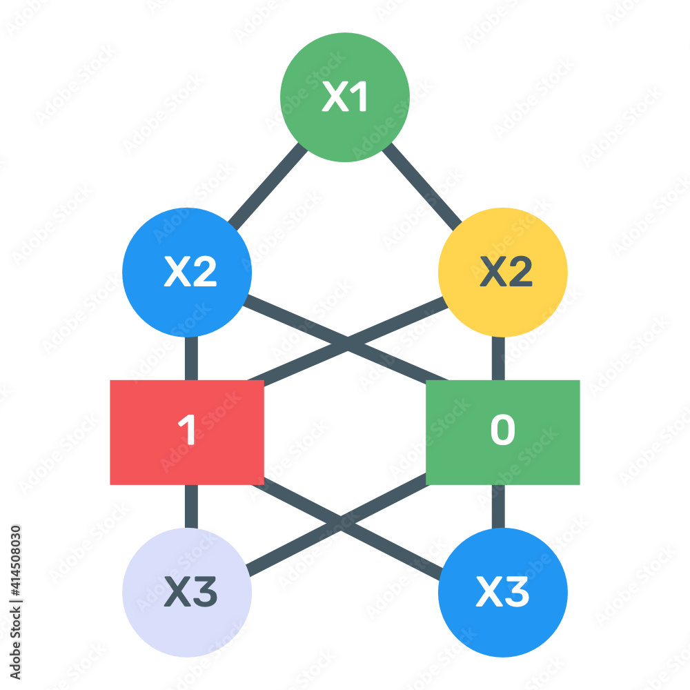 Canvas Prints download flat icon of binary tree infographic, editable visual
