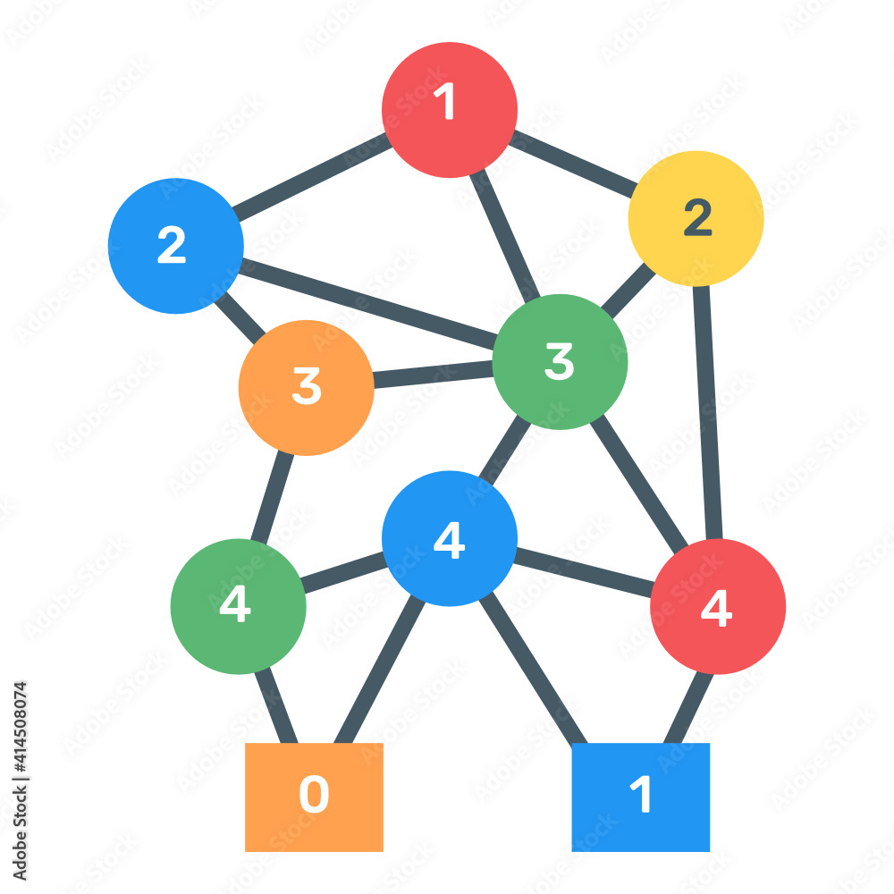 Canvas Prints download flat icon of binary tree infographic, editable visual