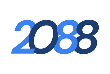 2088 Happy New Year logo design, New Year 2088 modern design isolated on white background