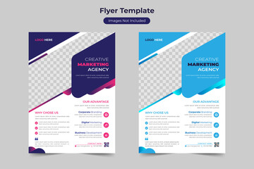 Corporate Digital Online Marketing Creative Agency Minimal Flyer Template Design 