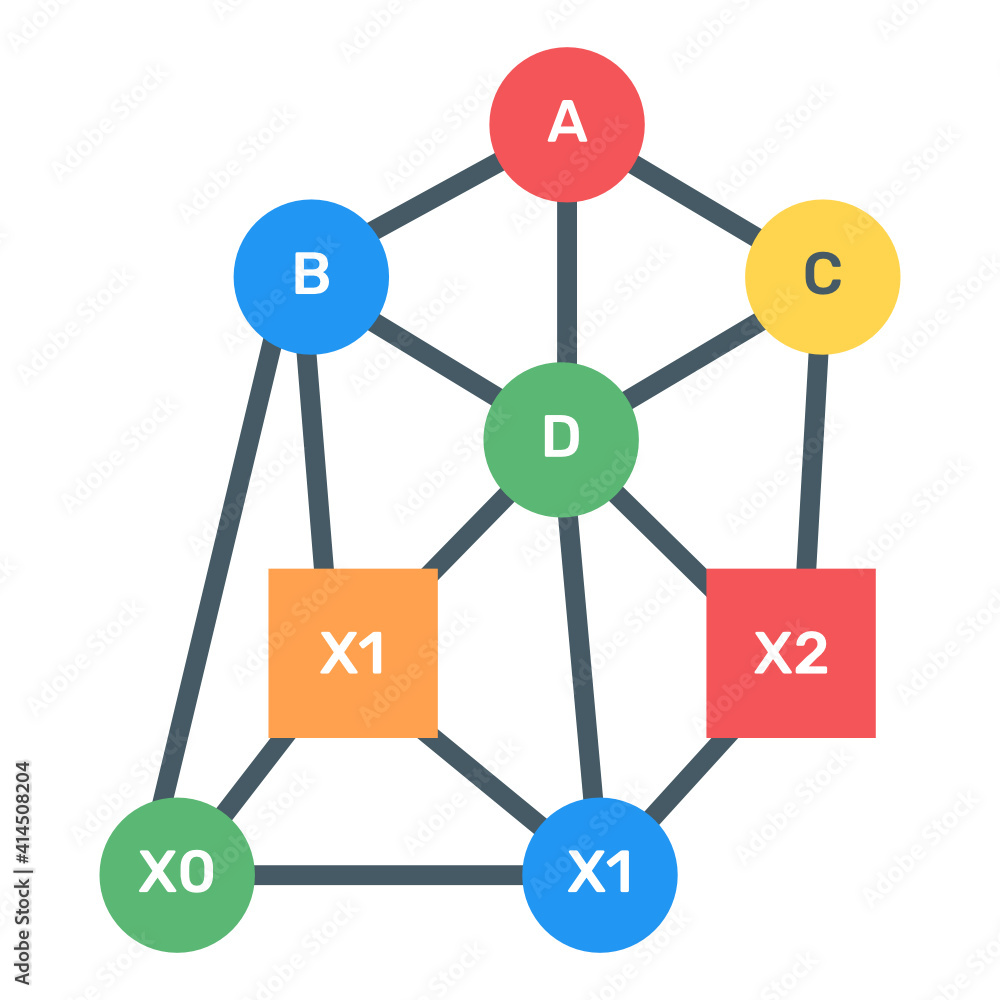 Canvas Prints download flat icon of binary tree infographic, editable visual