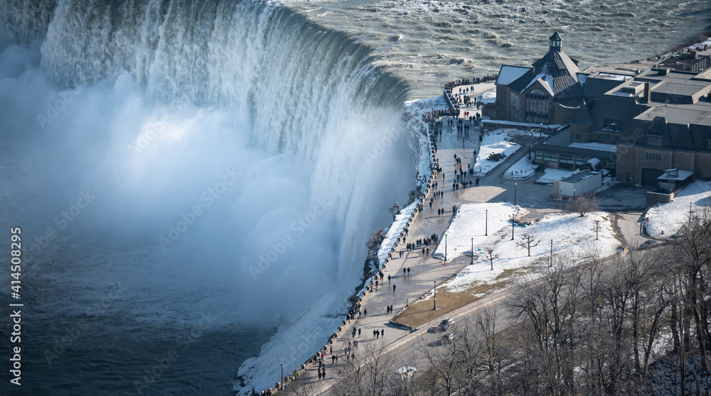 Wall mural Aerial views of Niagara falls in winter - Wall murals