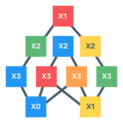 
Download flat icon of binary tree infographic, editable visual
