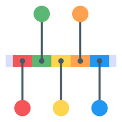 

A timeline statistics icon in flat design
