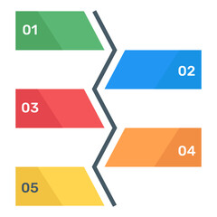 
A flat icon of labels infographic design

