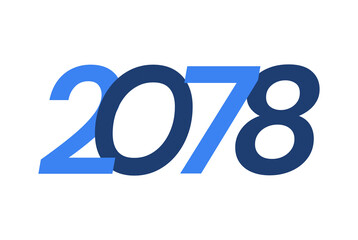 2078 Happy New Year logo design, New Year 2078 modern design isolated on white background