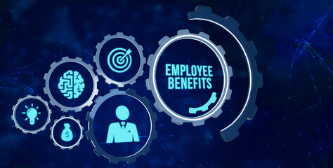 Internet, business, Technology and network concept. Shows the inscription: EMPLOYEE BENEFITS