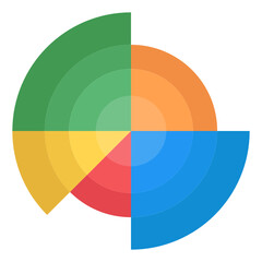 
A flat pie chart icon in editable design
