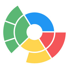 
A flat pie chart icon in editable design
