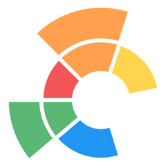 
A flat pie chart icon in editable design

