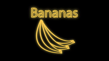 banana neon icon. Elements of Fruit set. Simple icon for websites, web design, mobile app, info graphics