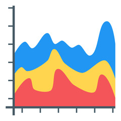 
A multi layered chart icon in flat design
