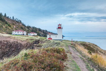 Fototapeta na wymiar Canada, Nova Scotia, Advocate Harbour. Cape d'Or Lighthouse on the Bay of Fundy.