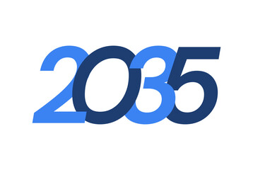 2035 Happy New Year logo design, New Year 2035 modern design isolated on white background