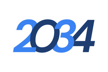 2034 Happy New Year logo design, New Year 2034 modern design isolated on white background © Rubel
