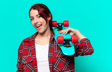 tty woman with a skateboard