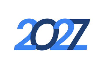 2027 Happy New Year logo design, New Year 2027 modern design isolated on white background