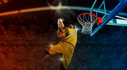 Gardinen Basketball player players in action. Matte image © Andrey Burmakin