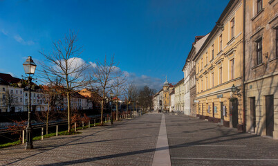 Fototapeta na wymiar Panorama view of the street of the old city