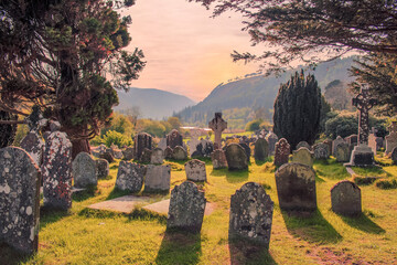 Cementerio al atardecer