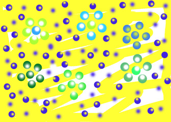 multicolored circles on a white yellow background