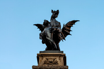 Iconic dragon statue, the boundary mark  of the City of London