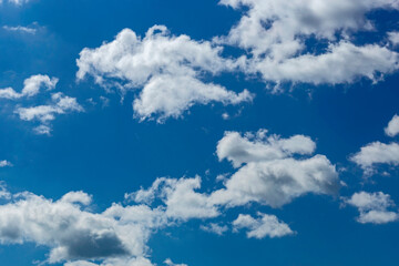 Obraz na płótnie Canvas a beautiful blue sky day with white clouds until the horizon.