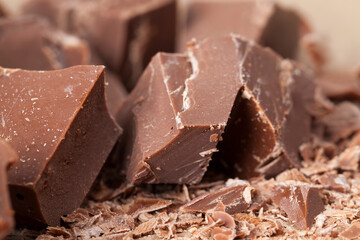 pieces of large natural real chocolate