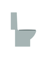 Gray toilet bowl on a white background. Simple flat monochrome icon 