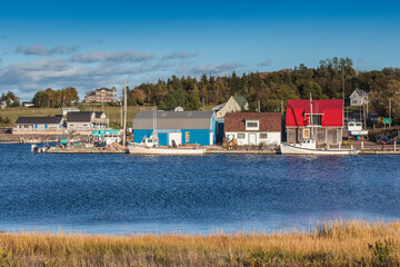 Fototapeta premium Canada, Prince Edward Island, Stanley Bridge. Small fishing harbor.