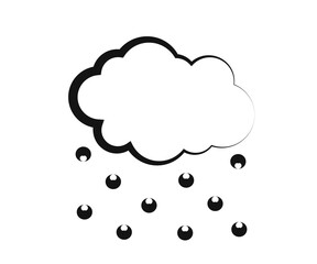 Cloud and precipitation in the form of snow on a white background. Symbol. Vector illustration.