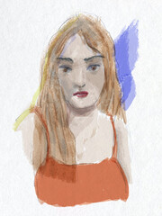 woman portrait sketch painting