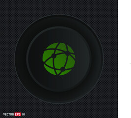  Global technology or social network flat sign. Single flat icon on black background