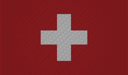 Vector illustration of Happy Switzerland National Day 01 August. Waving flags isolated on gray background.