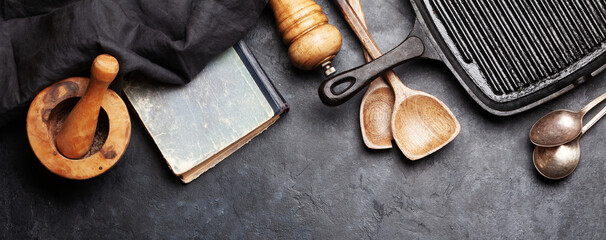 Cooking utensils, ingredients and cookbook