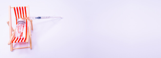 Medical drug vaccine syringe needle hypodermic injection treatment on map world ,Medical concept...