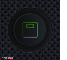  Weight line sign. Single line icon on black background.