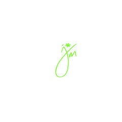 JM initial handwritten calligraphy, for monogram and logo