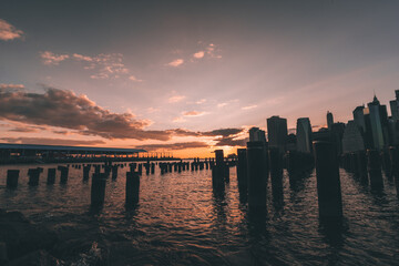 pier brooklyn new york summer sunset sea sky beautiful 