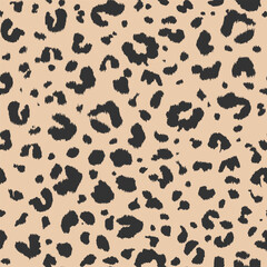 Vector leopard pattern. Wildlife seamless repeat. Jaguar fur safari seamless backdrop. Hand drawn endless texture. Luxury design elements. Cheetah panther surface pattern. Leopard print background