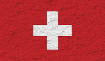 Vector illustration of Happy Switzerland National Day 01 August. Waving flags isolated on gray background.