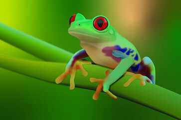 Illustrator Vector Frog on Branch