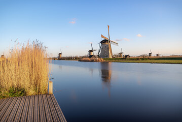 Reflections of a Dutch windmill