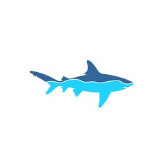 Shark above the Water Modern Logo Symbol