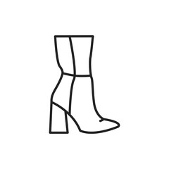 High heel boots color line icon. Pictogram for web page, mobile app, promo.