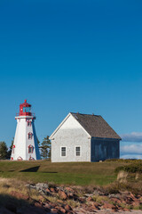 Fototapeta na wymiar Canada, Prince Edward Island, Panmure Head Lighthouse.