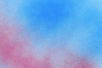spray paint red and blue on a white paper background