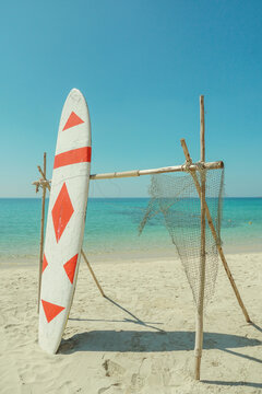 Surfboard On The Beach  At Koh Samed Island In Thailand