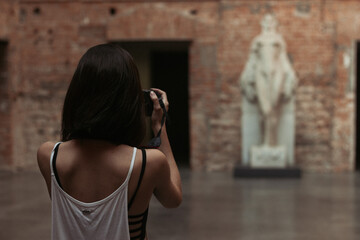 woman in the museum