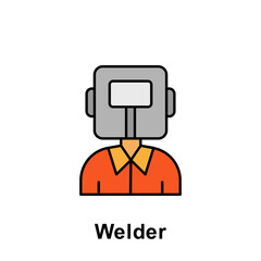 welder outline icon. Element of labor day illustration icon. Signs and symbols can be used for web, logo, mobile app, UI, UX